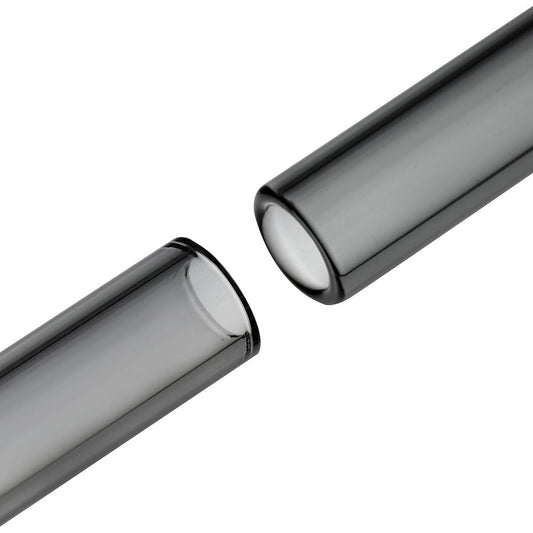 Short Glass Mouthpiece Stems for POTV LOBO and ONE - 2 Straight Half-Black Vaporizer Accessory Set (45mm)