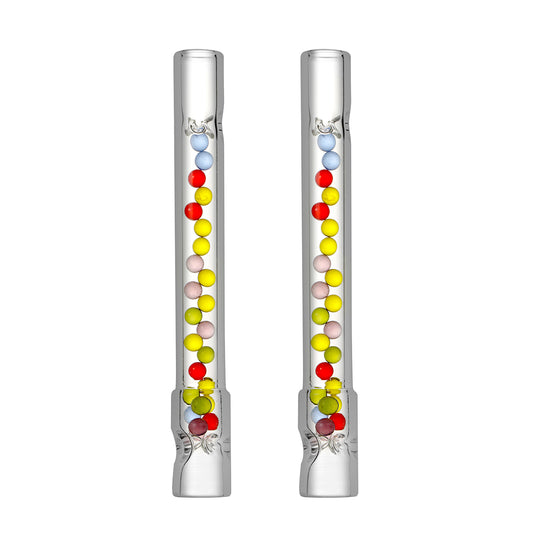 High Airflow Cooling Colored Balls Stem for Arizer Solo 3, Air 2 Max – Long 110mm, Ultra Thick Glass, Pack of 2