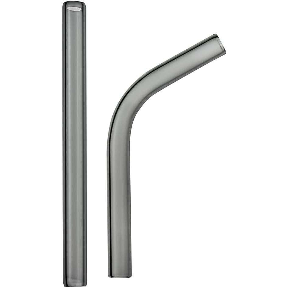 Long Glass Mouthpiece Stems for POTV LOBO and ONE - 1 Angled and 1 Straight Half-Black Vaporizer Accessory Set (120mm)