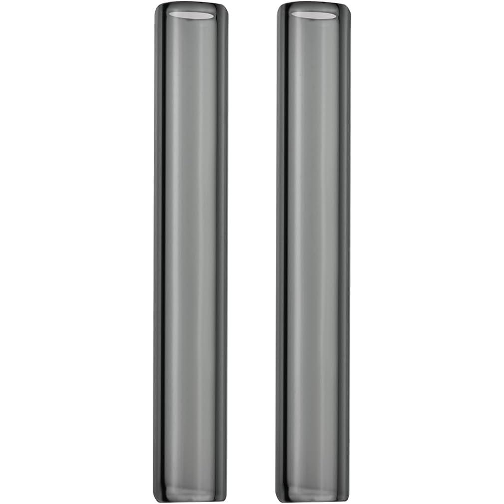 Long Glass Mouthpiece Stems for POTV LOBO and ONE - 2 Pack Straight Half-Black Vaporizer Accessory Set (120mm)