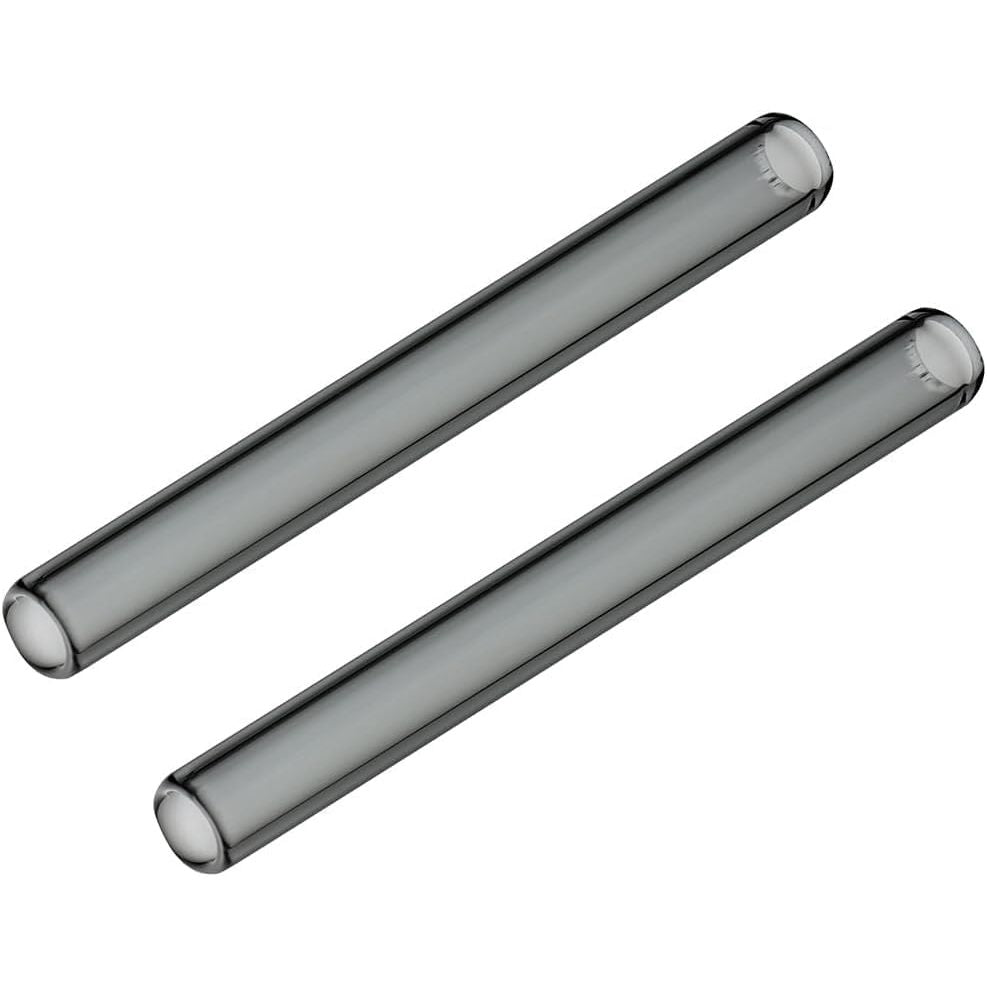 Long Glass Mouthpiece Stems for POTV LOBO and ONE - 2 Pack Straight Half-Black Vaporizer Accessory Set (120mm)