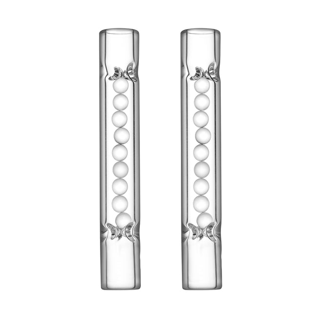 Slim glass cooling stem with cooling beads